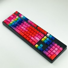 Rainbow Style Tie Dye Backlit Keycap Set For Mechanical Keyboard Pride