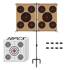 Adjustable Shooting Target Stand with 10pcs Target Papers for Outdoor, Paper