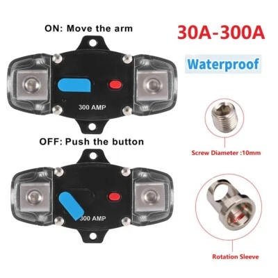 MARKENLOS 30-300Amp KFZ Auto Schalter Schutzschalter Leistungsschalter Circuit Breakers