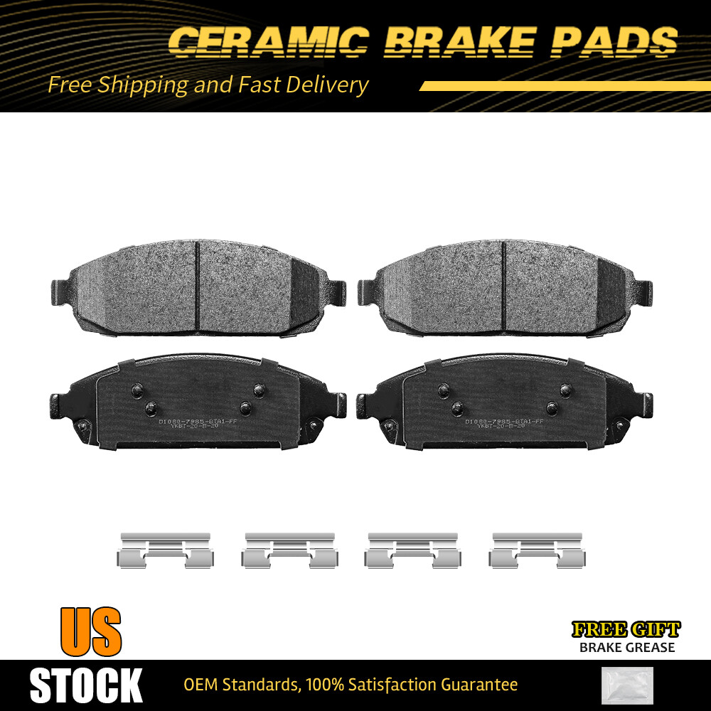 Front Ceramic Brake Pads for Jeep Grand Cherokee Commander w/ Hardware