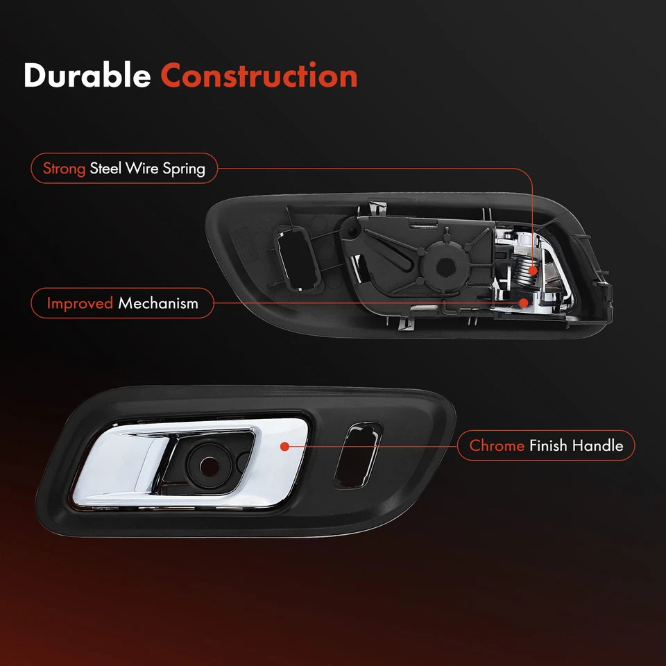 Manija de puerta interior cromada negra del conductor delantero para Ford Police Interceptor Sedán Foto 4 de 4