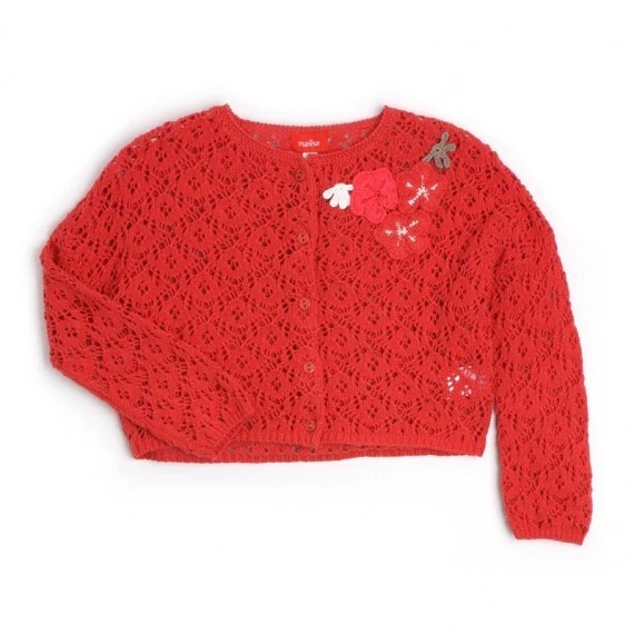 Gilet Fille Marèse - Couleur Saumon - Taille 12 Ans - Coton/polyamide/métallique - Occasion Très Bon état