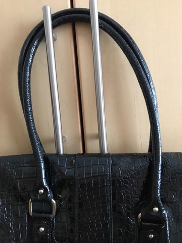 BRAND NEW WITHOUT TAGS BLACK SNAKE PRINT DETAILED SHOULDER STRAP HANDBAG - Picture 4 of 5