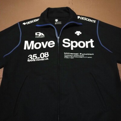 DESCENTE Move Sports Sweat Jacket Black Stand Collar Logo JP S(US