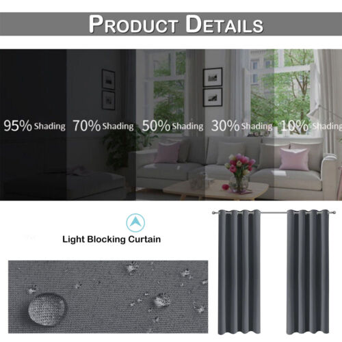 1/2er Set Outdoor Vorhang Blickdicht Vorhänge Garten UV Schutz Gardinen Panel - Bild 20 von 90