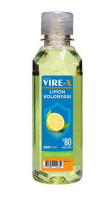 4x 250 ml VIRE-X Limon Kolonyasi Lemon Eau de Cologne Duftwasser 80%