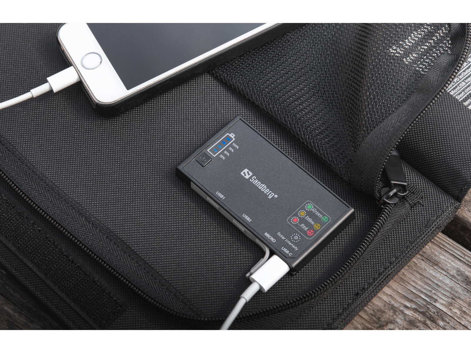 Thumbnail - Sandberg, Solar Charger 21w 2xusb+usb-c Schwarz