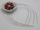 20 Silver Tone Thin Wire Embryo Headband Hair Band 1.2mm for Hair Accessories
