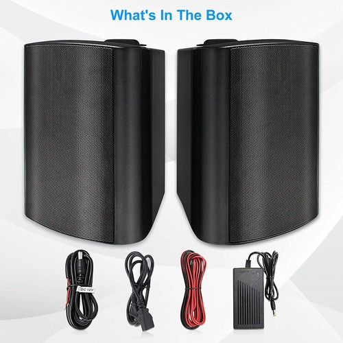 Herdio 2X5.25 " Indoor Outdoor Bluetooth Speakers Wall Mount Patio Waterproof - Picture 2 of 15