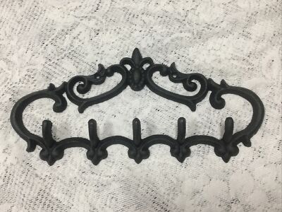 Cast iron Black, Cast Iron Coat Hook, hooks,Fleur De Lis