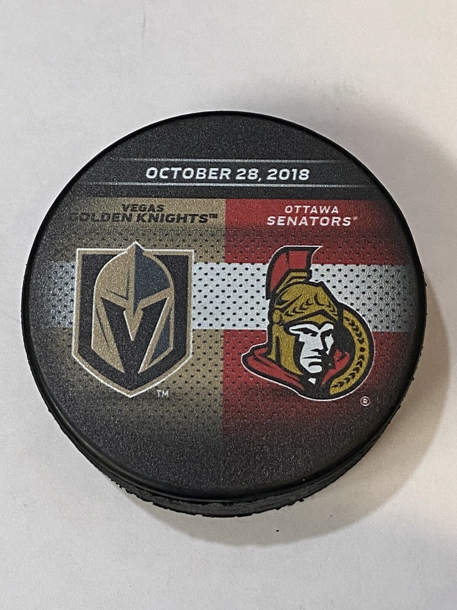 Vegas Golden Knights VGK Match Up Puck OTTAWA SENATORS 10/28/2018 RARE