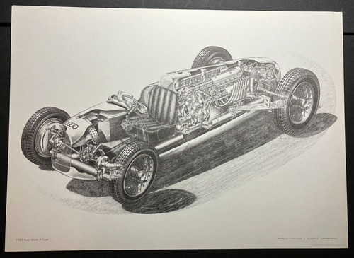 1935 Auto Union B-Type - Yoshihiro Inomoto Cross-Section Cutaway Wall Art Print