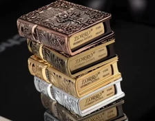 ZORRO Armor Embossed Pure Copper Kerosene Lighter "The Holy Bible"