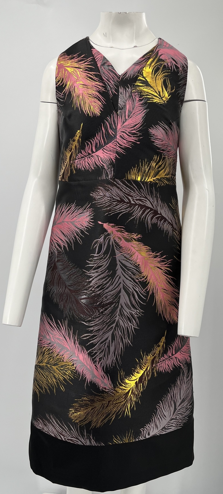 Emilio Pucci Feather Printed Shimmer Accent V-Nec… - image 1