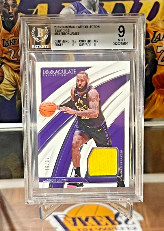 2023-24 Panini Immaculate Collection Swatches LeBron James GU Patch /99 BGS 9