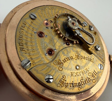 RARE Illinois Bunn Special EXTRA Model 6 21 Ruby Jewel 18S Pocket Watch
