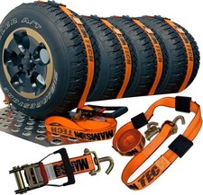 Premium Car Hauler Tie-down Straps 4 Pack 10000 Lb Break Forged Orange