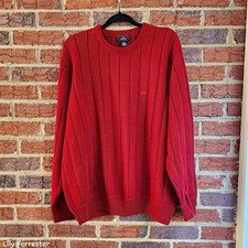 Dockers Men's Red Cotton Rib-Knit Crew Neck Pullover Sweater XL Long Sleeve