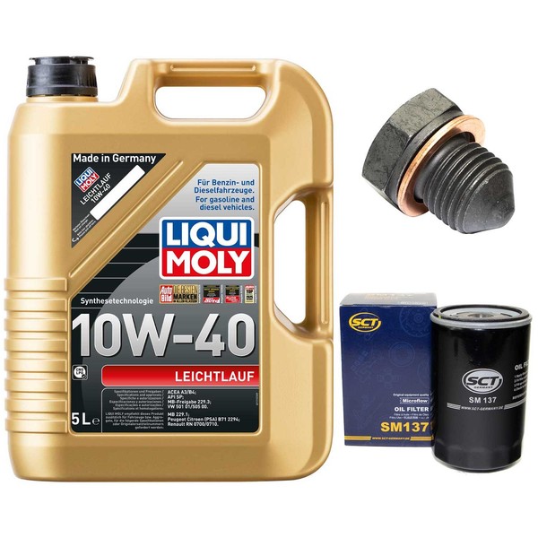 MotoröL Filter Set 10W-40 5 Liter + ÖLablassschraube FüR Seat Cordoba 1.9 TDI-image