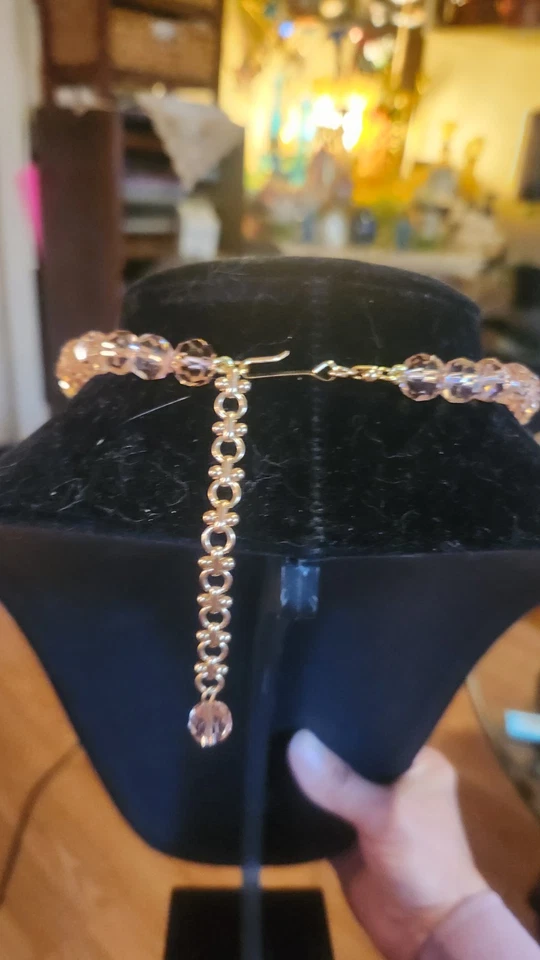 Kirks Folly White Moonface Pink Crystal Necklace NWOT - Image 4 of 4