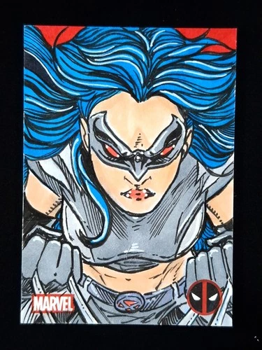 2025 Topps Chrome Deadpool X-23 Sketched and Signed By Elvin A. Hernandez