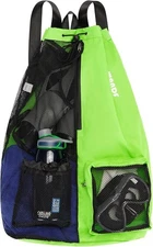 Swim Bag Mesh Drawstring Backpack with Wet Pocket for Swimming, Gym, and Workout