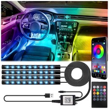 Car Interior Lights, 5V LED Strip Lights with USB Adapter, Ambient Car Lighting