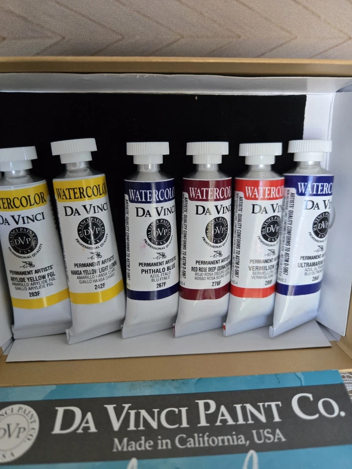 Juego de mezcla de acuarela Da Vinci Paint Co. ~ Lote de 6 tubos de 0,05 oz/15 ml ~ Nuevo Foto 2 de 2