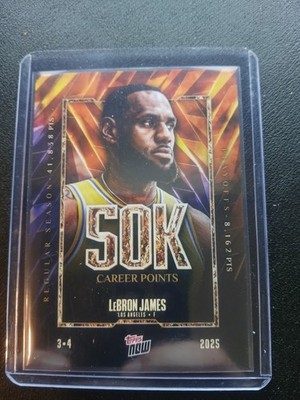 2025 Topps Now 50K Career Points Lebron James Card #12 LA Lakers