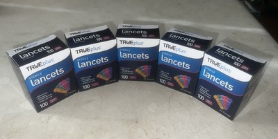 Diabetic Sterile Test Lancets TRUEPlus Sealed 5 Boxes 500 Lancets 33 Gauge