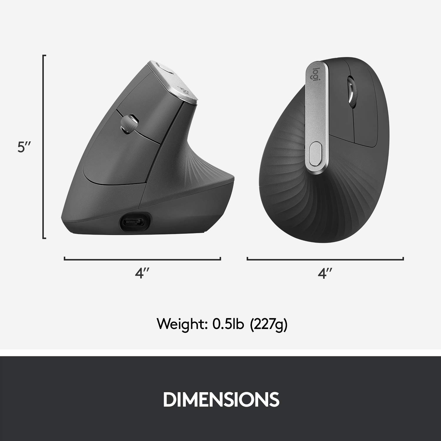 Mouse inalámbrico ergonómico Logitech MX Vertical gris, imagen 7