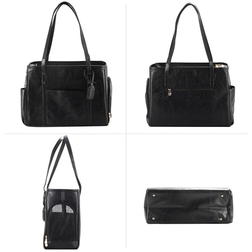 Fashion Dog Carrier Purse, Premium Leather Cat Carrier Bag, Airline Approved ... - Picture 4 of 7