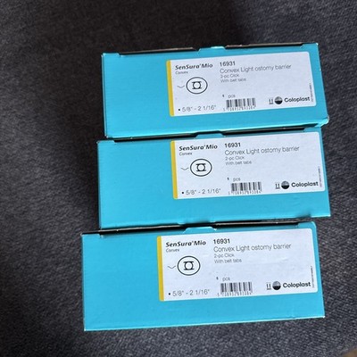 5 Coloplast 16931 SenSura  Mio Convex Ostomy Barriers Expires 09/2026