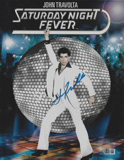 John Travolta Signed 11x14 Saturday Night Fever Photo Beckett BAS Witnessed