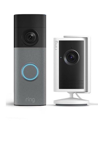 Ring Video-Türklingel mit Innenkamera, rechteckig, Rundknopf,