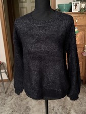 I.N.C. International Concepts Eyelash-Knit Fuzzy Sweater Deep Black Size Med NWT