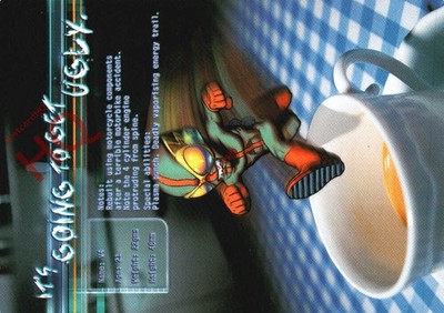 Postkarte> Micro Maniacs Playstation Spiel Werbung, Codemasters [Bumerang]