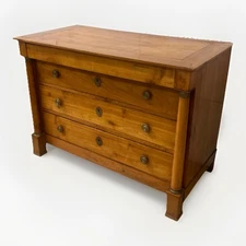 ANTIQUE AMERICAN EMPIRE FRUITWOOD COMMODE 4-DRAWER CHEST OF DRAWERS CABINET
