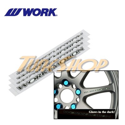 4 PCS WORK EMOTION XT7 XD9 XT7 D9R WHEELS RIM DECAL STICKER GLOW IN THE DARK