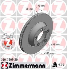 ZIMMERMANN Bremsscheibe 460.4509.20 für PORSCHE
