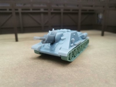 3D Printed 1/72 Soviet T34 Tank Chassis Su-122 Self-Propelled Flak Unpainted