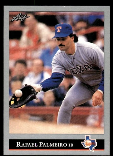 Rafael Palmeiro 1992 Leaf #296 Texas Rangers MLB READ FREE SHIPPING AutographDen