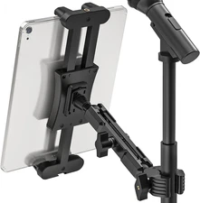Ipad Mic Stand Mount, 360� Rotation Tablet Holder for Microphone Music Stand