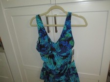 bathing suit swim nwt turquoise foral ceeb tummy trimmer size 16