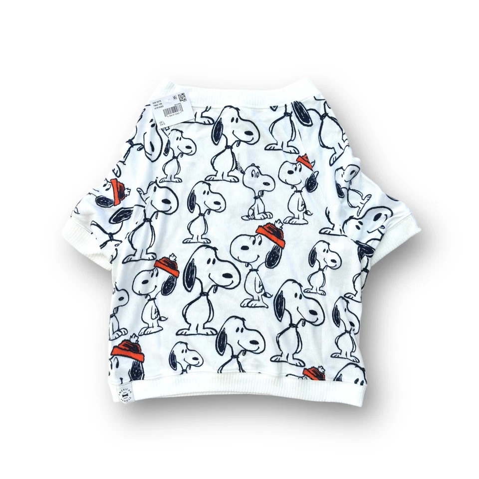 NUEVO Talla Grande American Eagle Perro Pijama Pijamas Snoopy Camisa Top Lindo Blanco Foto 2 de 3