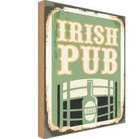 Holzschild 18X12 Cm Irish Pub Beer Bier Alkohol Essen Trinken Deko Geschenk Holz