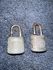 2 Vintage small Corbin padlocks for gumball machines.