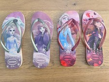 Havaianas Frozen Elsa Anna Flip Flops PINK PURPLE Sz 35 EU 4 US