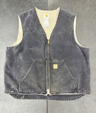 Vintage Carhartt V26 BLK Sherpa Lined Vest Mens X-Large XL USA Made