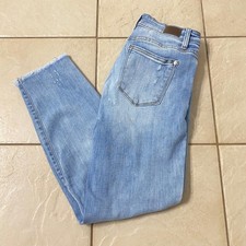 Judy Blue Distressed Boyfriend Womens Jeans Light Wash Size 3 26 Frayed Hem